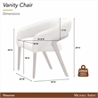 Houston Velvet Vanity Chair - Porcini/Walnut