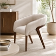 Houston Velvet Vanity Chair - Porcini/Walnut