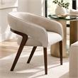 Houston Velvet Vanity Chair - Porcini/Walnut