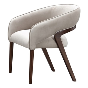 Houston Velvet Vanity Chair - Porcini/Walnut