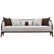 Houston Boucle Sofa - Pebble/Walnut