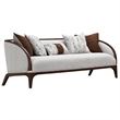 Houston Boucle Sofa - Pebble/Walnut