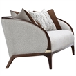 Houston Boucle Sofa - Pebble/Walnut