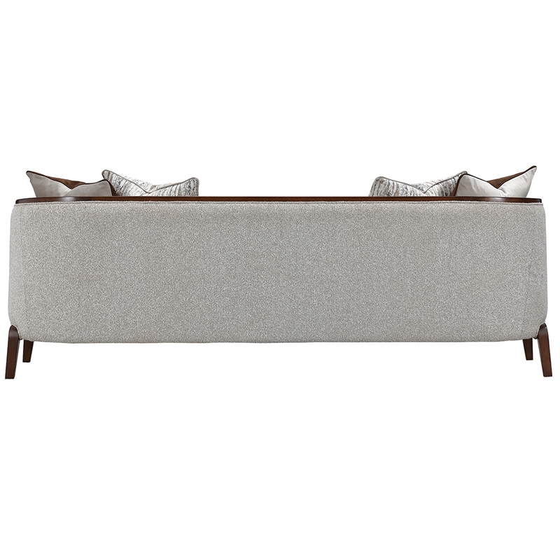 Houston Boucle Sofa - Pebble/Walnut