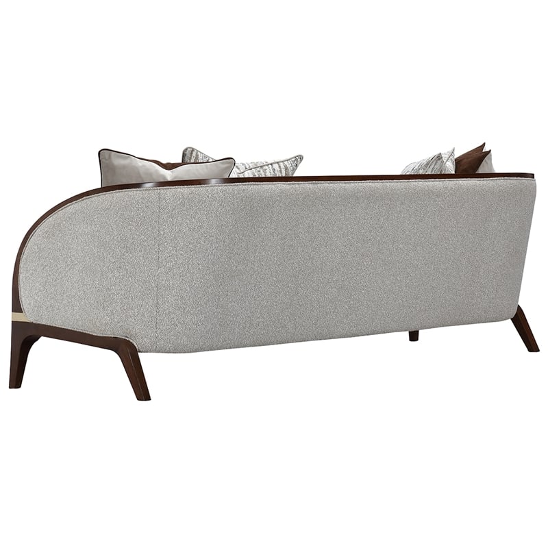 Houston Boucle Sofa - Pebble/Walnut