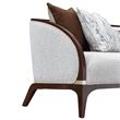 Houston Boucle Sofa - Pebble/Walnut