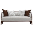 Houston Boucle Loveseat - Pebble/Walnut