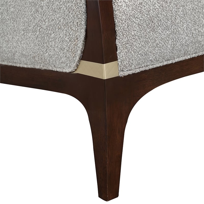 Houston Boucle Loveseat - Pebble/Walnut