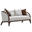 Houston Boucle Loveseat - Pebble/Walnut