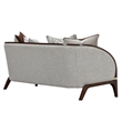Houston Boucle Loveseat - Pebble/Walnut