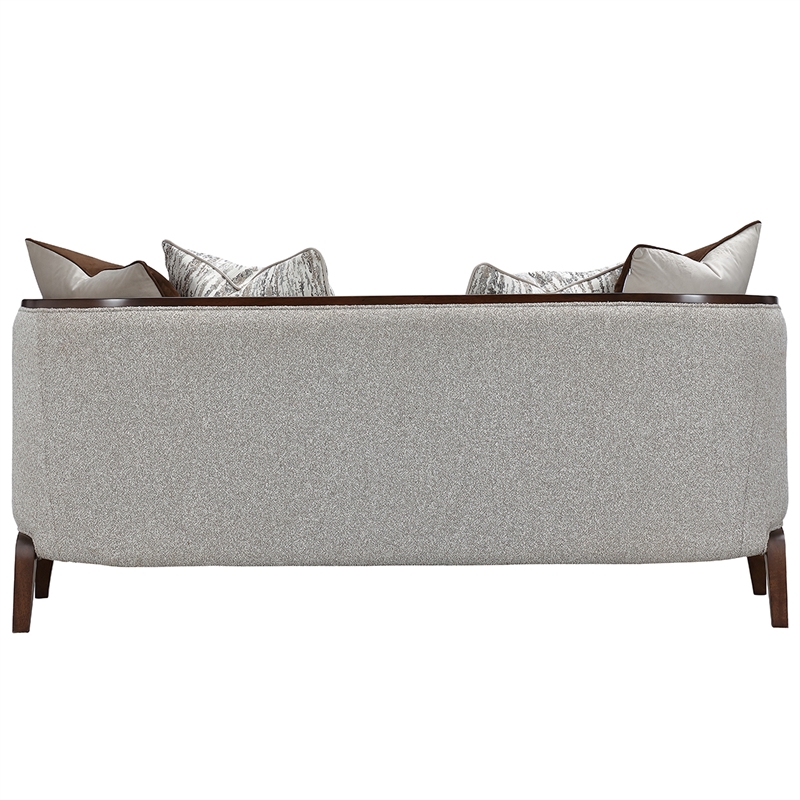 Houston Boucle Loveseat - Pebble/Walnut
