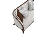 Houston Boucle Loveseat - Pebble/Walnut
