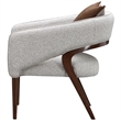 Houston Boucle Accent Chair - Pebble/Walnut
