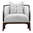 Houston Boucle Matching Accent Chair - Pebble/Walnut