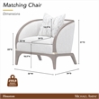 Houston Boucle Matching Accent Chair - Pebble/Walnut