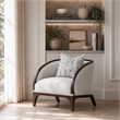 Houston Boucle Matching Accent Chair - Pebble/Walnut