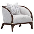 Houston Boucle Matching Accent Chair - Pebble/Walnut