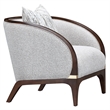 Houston Boucle Matching Accent Chair - Pebble/Walnut