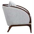 Houston Boucle Matching Accent Chair - Pebble/Walnut