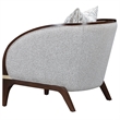 Houston Boucle Matching Accent Chair - Pebble/Walnut