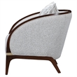 Houston Boucle Matching Accent Chair - Pebble/Walnut