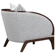 Houston Boucle Matching Accent Chair - Pebble/Walnut