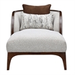 Houston Boucle Chaise - Pebble/Walnut