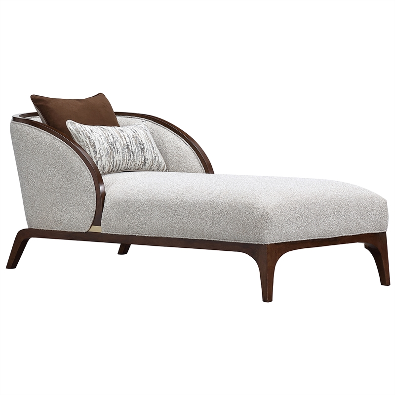 Houston Boucle Chaise - Pebble/Walnut