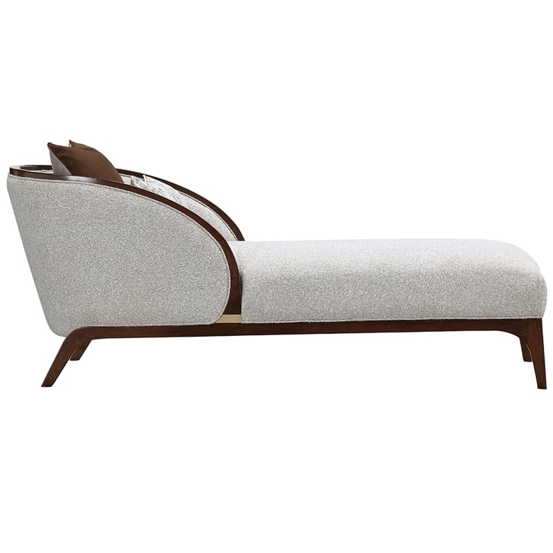 Houston Boucle Chaise - Pebble/Walnut
