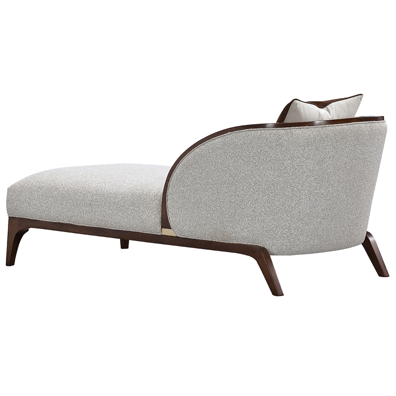 Houston Boucle Chaise - Pebble/Walnut
