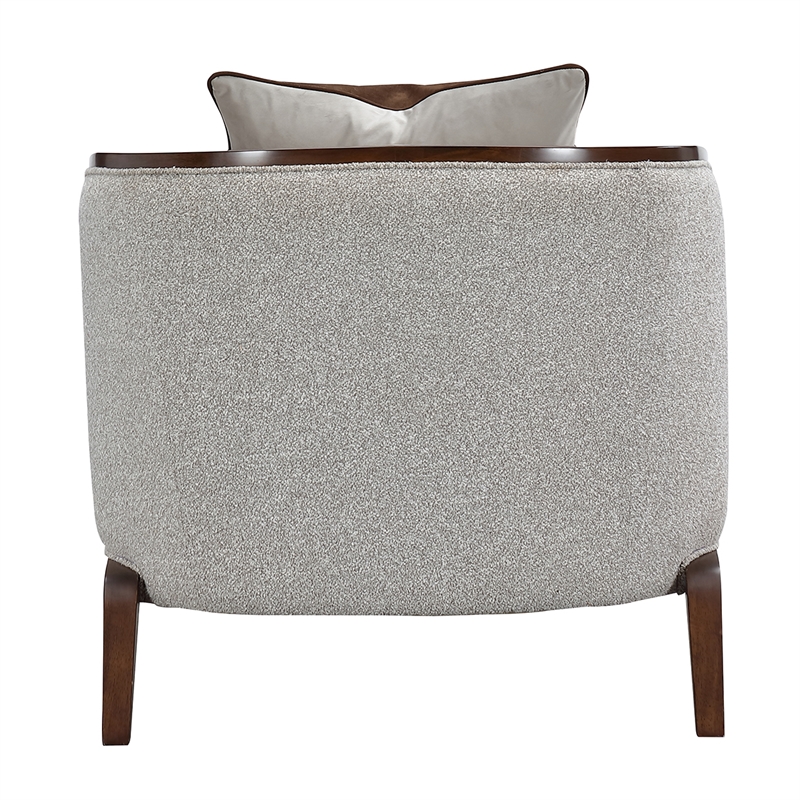 Houston Boucle Chaise - Pebble/Walnut