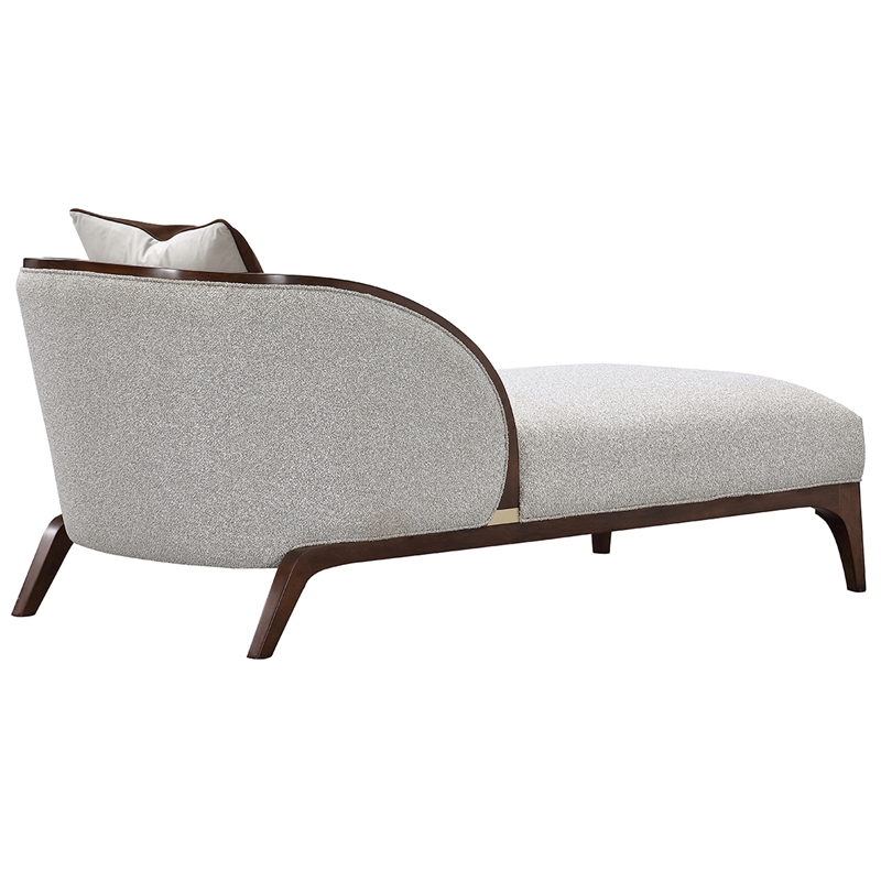 Houston Boucle Chaise - Pebble/Walnut