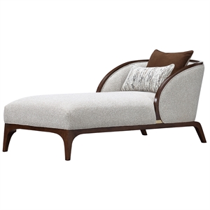 Houston Boucle Chaise - Pebble/Walnut
