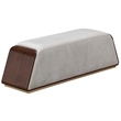 Houston Velvet Accent Bench - Porcini/Walnut