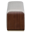 Houston Velvet Accent Bench - Porcini/Walnut
