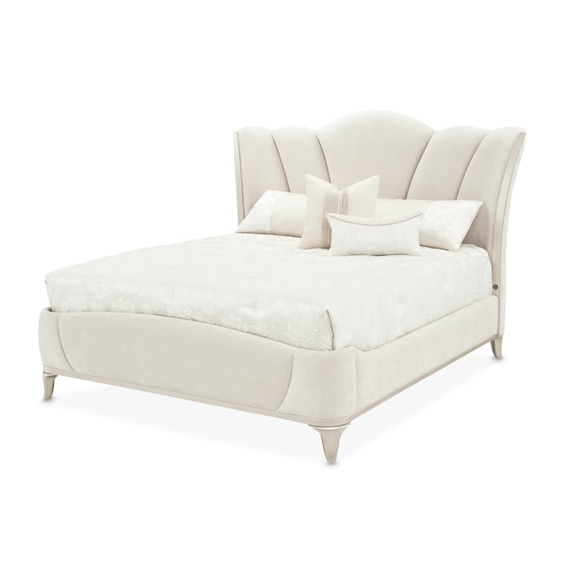 La Marisia Queen Chenille Bed - Tranquil/Champagne Gold