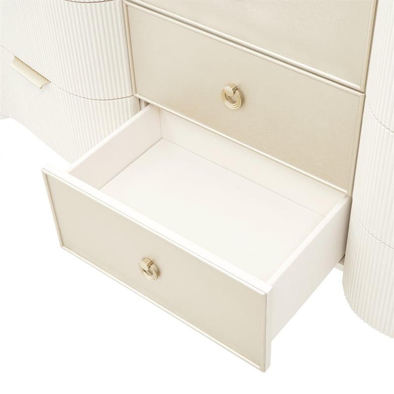 La Marisia Dresser with Mirror - Creamy Pearl