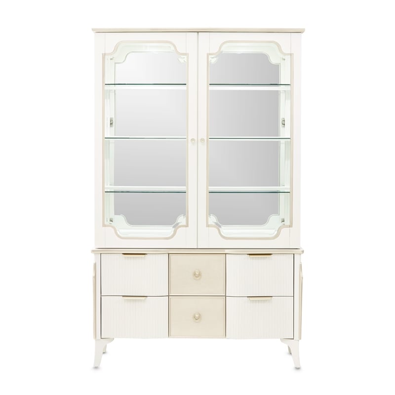 La Marisia Display Cabinet with LED Lighting - Creamy Pearl