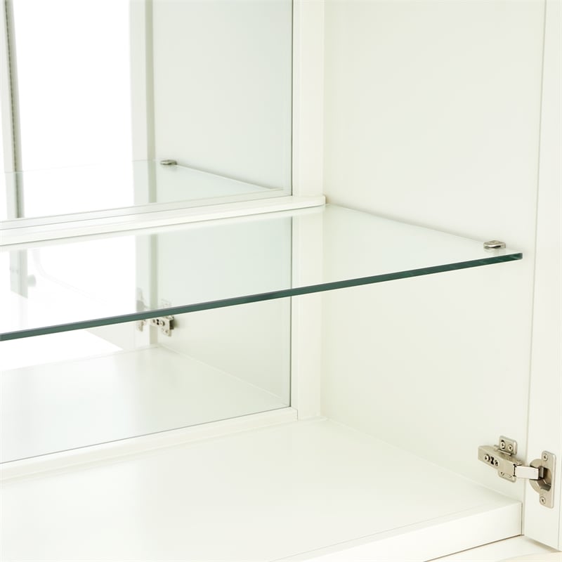 La Marisia Display Cabinet with LED Lighting - Creamy Pearl