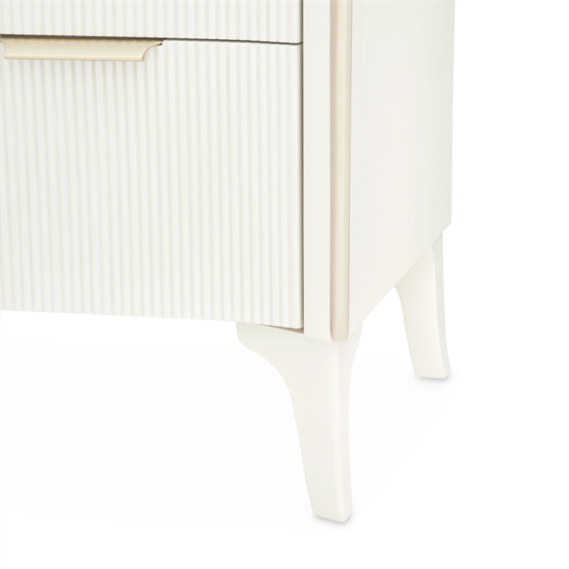 La Marisia Display Cabinet with LED Lighting - Creamy Pearl