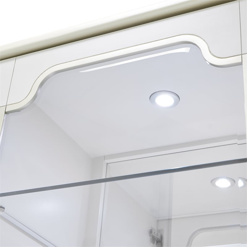 La Marisia Display Cabinet with LED Lighting - Creamy Pearl