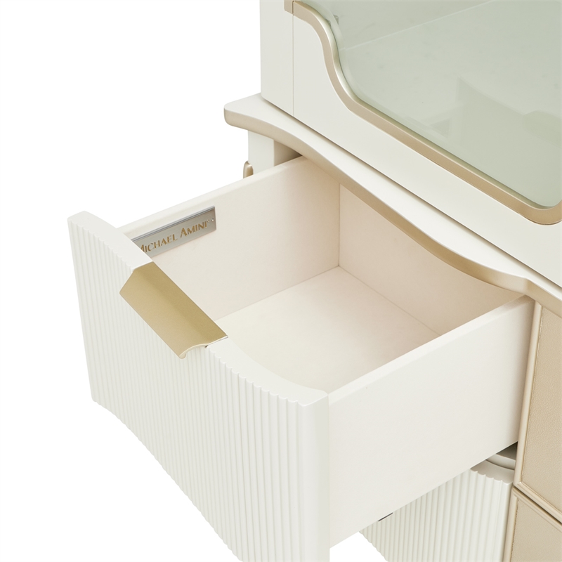 La Marisia Display Cabinet with LED Lighting - Creamy Pearl