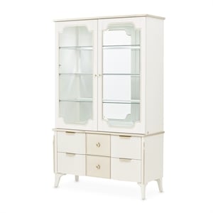La Marisia Display Cabinet with LED Lighting - Creamy Pearl