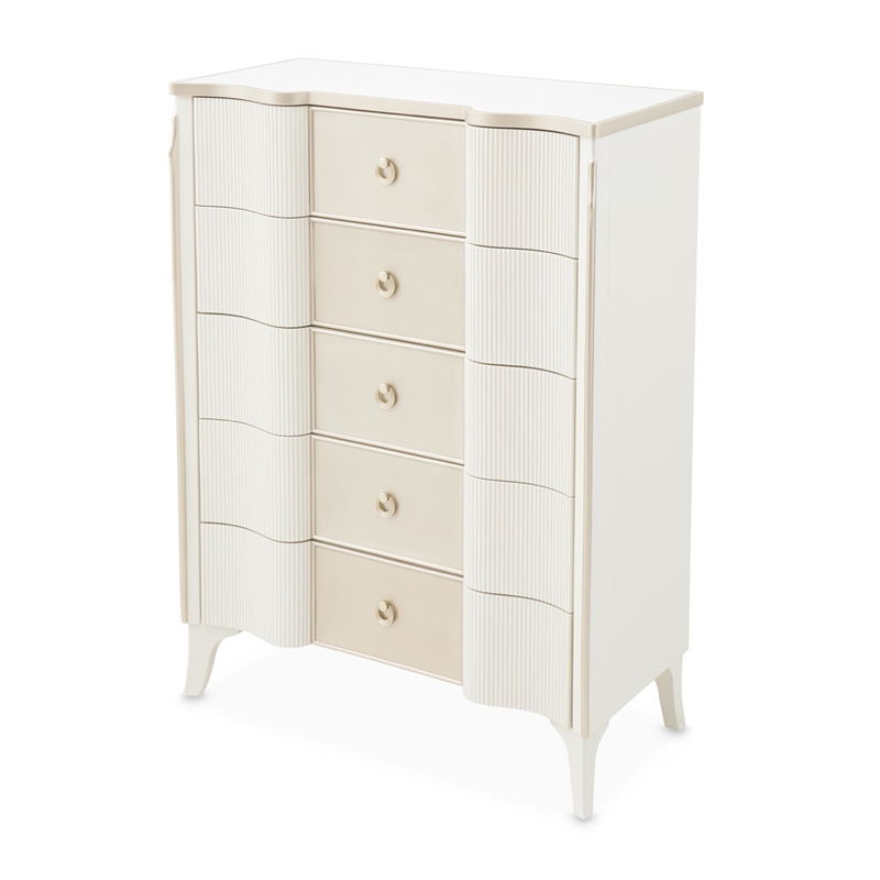 La Marisia 5-Drawer Chest - Creamy Pearl