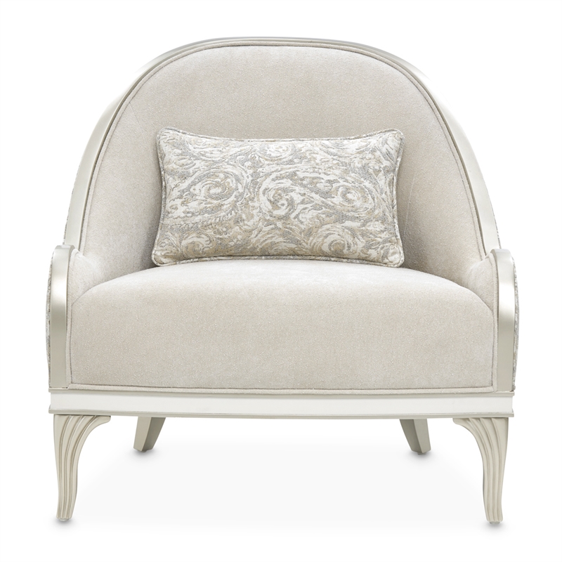 Michael Amini La Marisia Chenille Accent Chair in Tranquil/Light Champagne