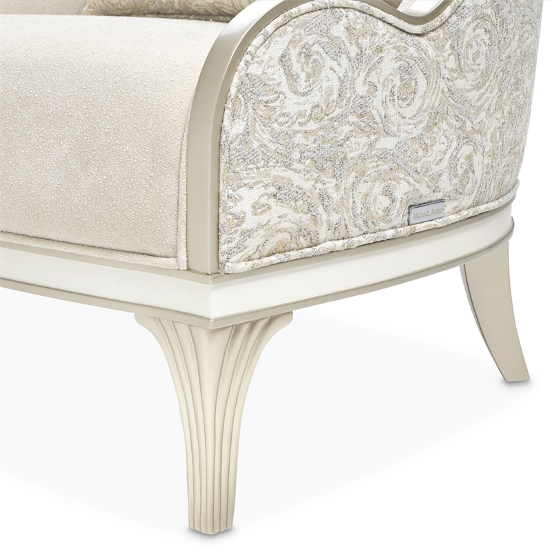Michael Amini La Marisia Chenille Accent Chair in Tranquil/Light Champagne