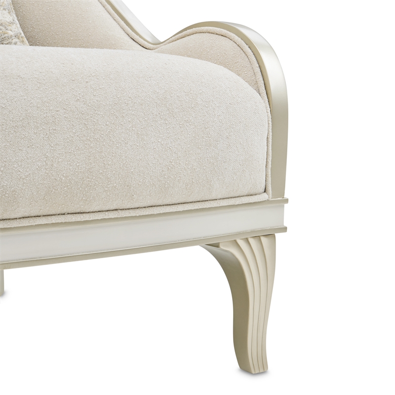 Michael Amini La Marisia Chenille Accent Chair in Tranquil/Light Champagne