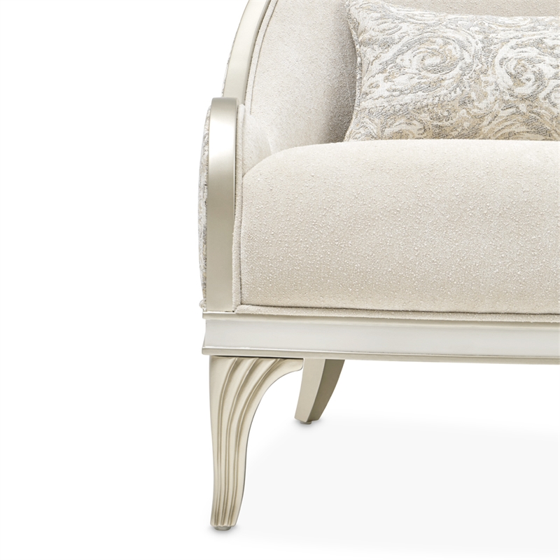 Michael Amini La Marisia Chenille Accent Chair in Tranquil/Light Champagne