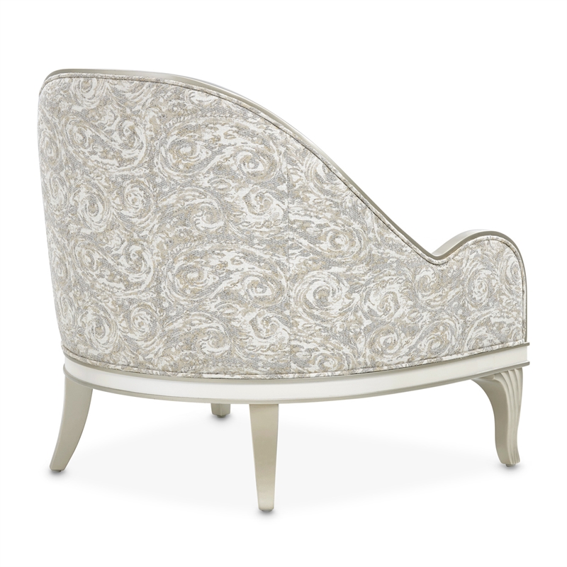 Michael Amini La Marisia Chenille Accent Chair in Tranquil/Light Champagne