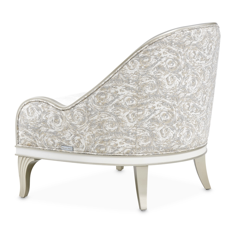 Michael Amini La Marisia Chenille Accent Chair in Tranquil/Light Champagne